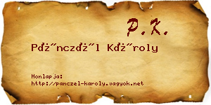 Pánczél Károly névjegykártya