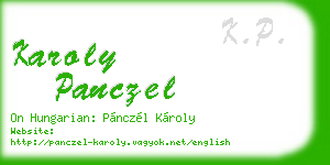 karoly panczel business card