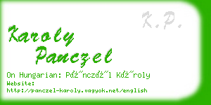 karoly panczel business card